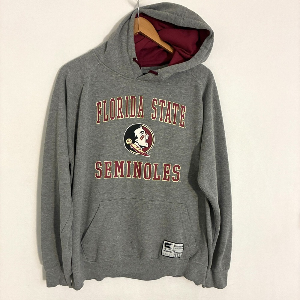 Florida State Seminoles Colosseum Athletic Hoodie Men's L Gray Pullover FSU